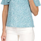 Michael Kors Women's Shibori Printed Flounce Cold Shoulder Top Blue Size X-Large