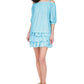 Michael Kors Women's Eyelet Off The Shoulder Top Blue Size X-Large
