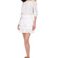 Michael Kors Women's Eyelet Tiered Skirt White Size Large