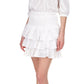 Michael Kors Women's Eyelet Tiered Skirt White Size Large