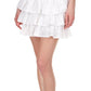 Michael Kors Women's Eyelet Tiered Skirt White Size Large