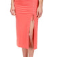 Michael Kors Women's Ruched Midi Skirt Red Size X-Small