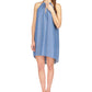 Michael Kors Women's Chain Sleeveless Mini Dress Blue Size X-Large