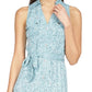 Michael Kors Women's Printed Maxi Shirtdress Blue Size X-Large