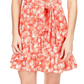 Michael Kors Women's Palm Ruffle Sleeve Dress Red Size Large
