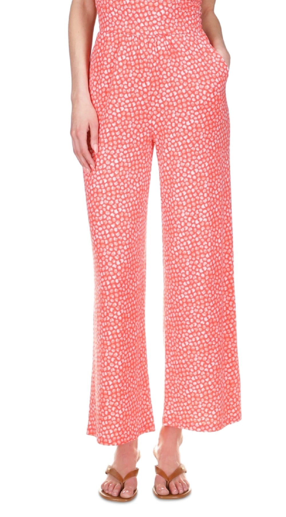 Michael Kors Women's Smocked Strapless Jumpsuit Red Size XX-Large