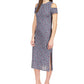 Michael Kors Women's Palm Cold Shoulder Midi Dress Blue Size Small