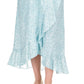 Michael Kors Women's Cotton Printed Faux Wrap Skirt Blue Size Petite Large