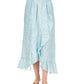 Michael Kors Women's Cotton Printed Faux Wrap Skirt Blue Size Petite Large