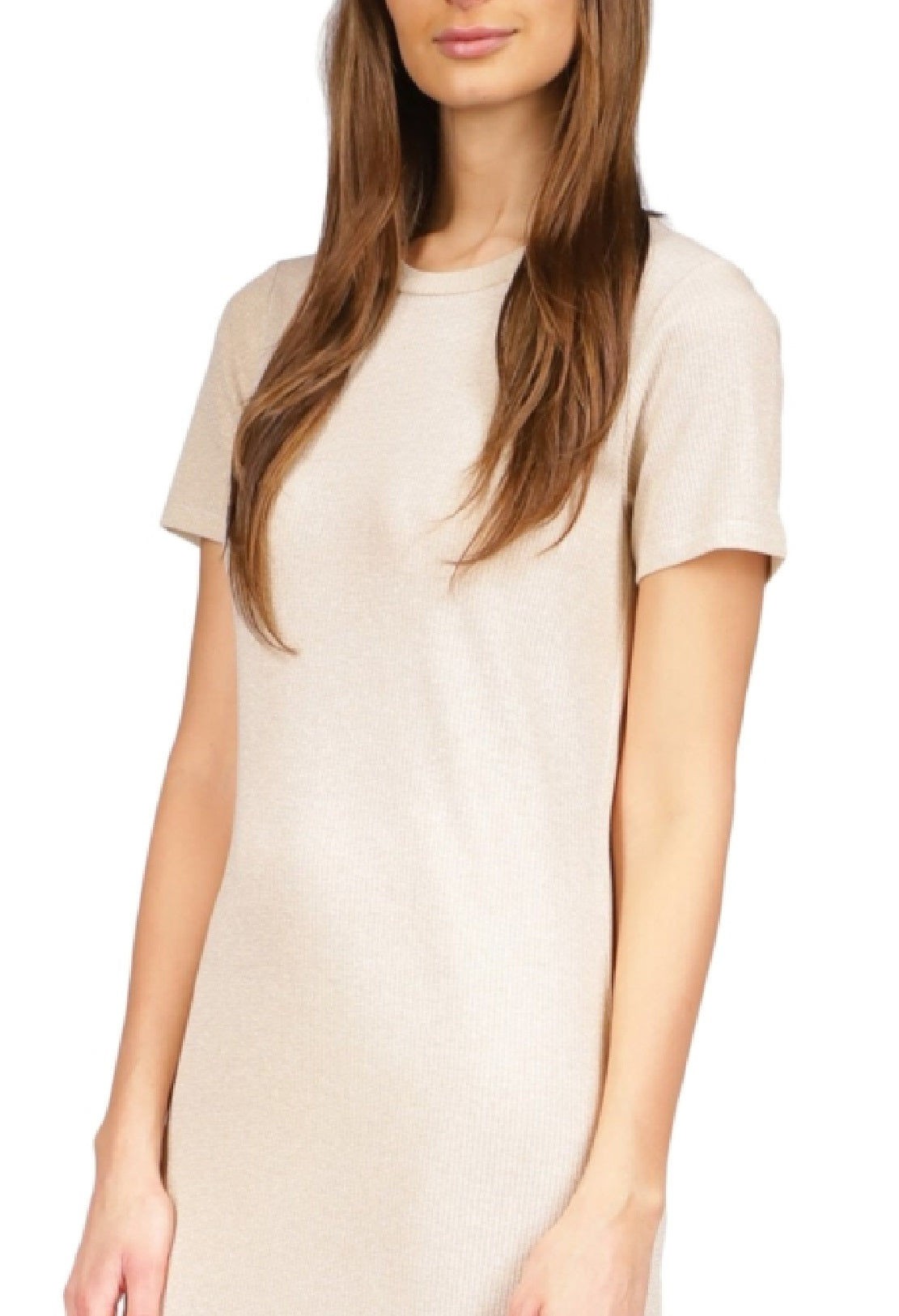 Michael Kors Women's Ribbed T-Shirt Dress White Size Petite X-Small