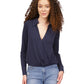 Michael Kors Women's Collar Wrap Top Blue