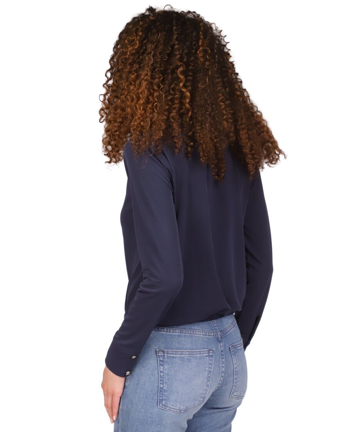 Michael Kors Women's Collar Wrap Top Blue
