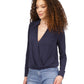 Michael Kors Women's Collar Wrap Top Blue