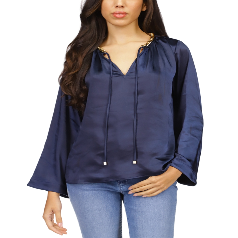 Michael Kors Bell Sleeve Chain Neck Top