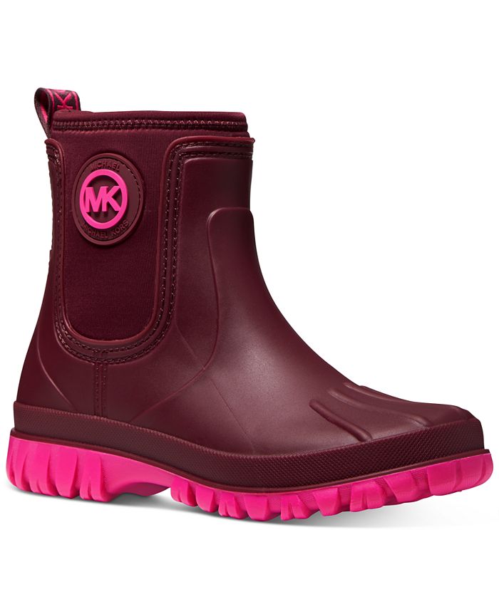 Michael Kors Women's Tucker Pull on Rain Booties Red Size 6M