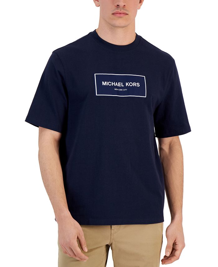 Michael Kors Men's Flagship Box Logo T-Shirt Blue Size Large