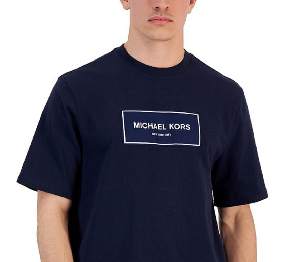 Michael Kors Men's Flagship Box Logo T-Shirt Blue Size Large