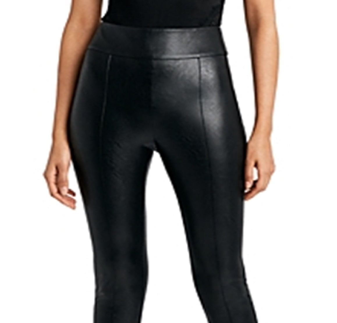 BCBGMAXAZRIA Women's High Rise Faux Leather Leggings Black Size X-Large