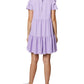 BCBGeneration Women's Ruffled Sleeve Tiered Mini Dress Purple Size 14