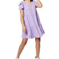 BCBGeneration Women's Ruffled Sleeve Tiered Mini Dress Purple Size 14