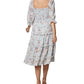 BCBGeneration Women's Smocked Ruffled Midi Dress Blue Size 10