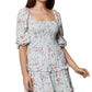 BCBGeneration Women's Smocked Ruffled Midi Dress Blue Size 10