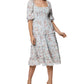 BCBGeneration Women's Smocked Ruffled Midi Dress Blue Size 10