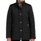 Laundry By Shelli Segal Women's Faux Fur Lined Hooded Quilted Coat Black Size Small
