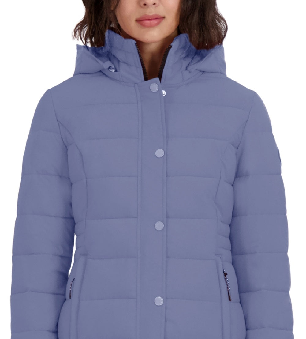 Nautica Women's Hooded Packable Puffer Coat Purple Size Small