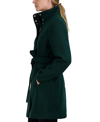 Laundry By Shelli Segal Women's Single Breasted Belted Walker Coat Black Size Small