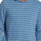 Vince Stripe Cotton Hoodie In Blue Ocean/Glacier Size X-Large