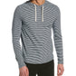 Vince Slub Stripe Cotton Hoodie - Coastal/Morning Blue - Size XL