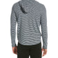 Vince Slub Stripe Cotton Hoodie - Coastal/Morning Blue - Size XL