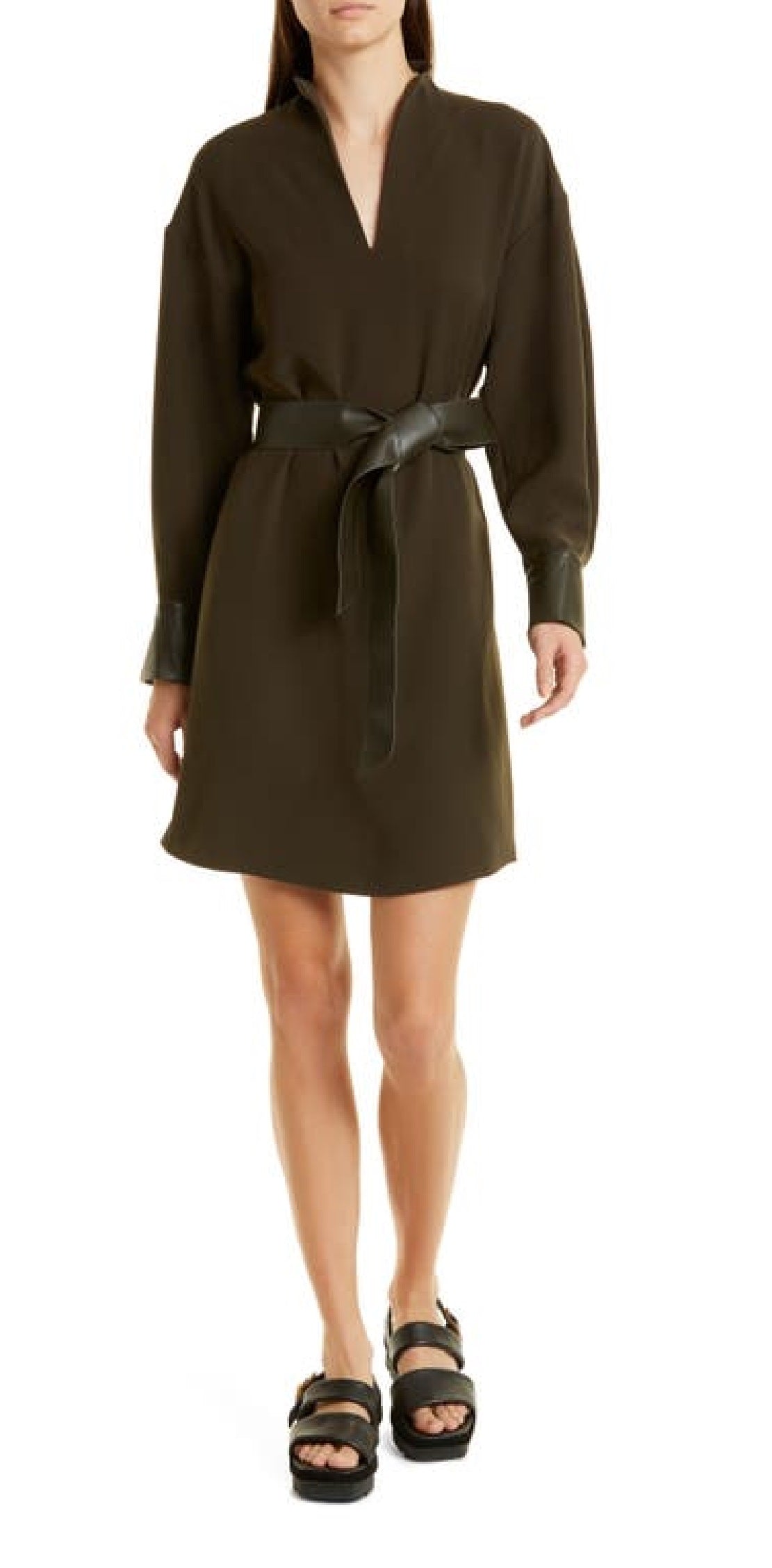 Vince Camuto Women's Split Neck Dress Black Size Large