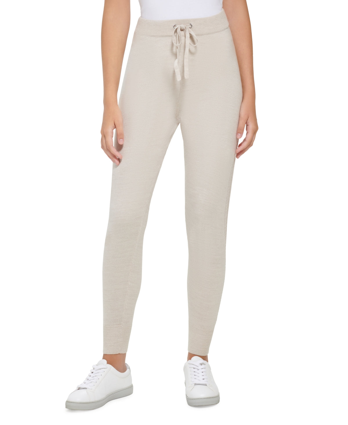 Calvin Klein Jeans Women's Honeycomb Jogger Pants Beige Size Medium