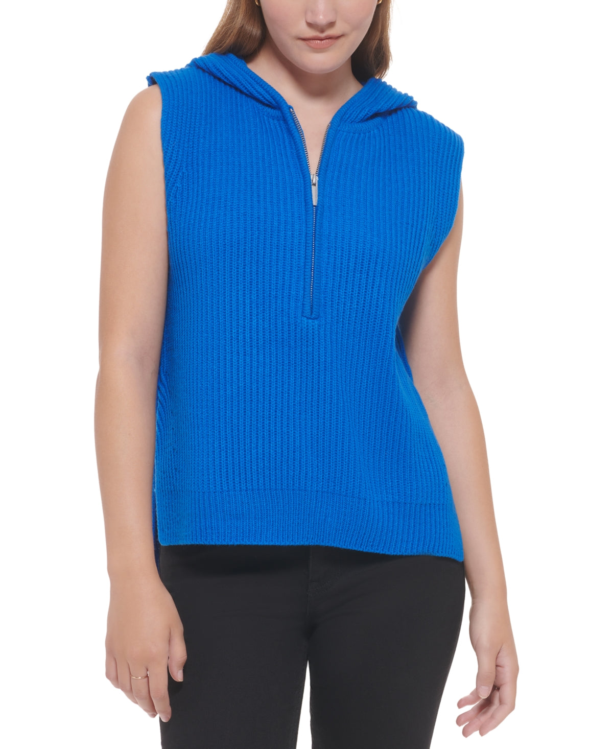 Calvin Klein Women's Ribbed Sleeveless Top Blue Size X-Small