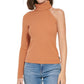 Calvin Klein Women's One Shoulder Turtleneck Top Brown Size Small
