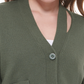 Calvin Klein Jeans Women's Cutout V Neck Cardigan Green Size X-Small