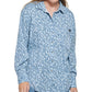 Calvin Klein Jeans Women's Long Sleeve Animal Print Boyfriend Shirt Gray Size Medium