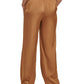 Calvin Klein Women's Satin Wide Leg Pull On Pants Brown Size Large
