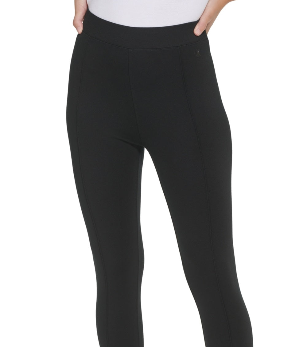 Calvin Klein Women's Full Length Pintuck Seam Leggings Black Size Small