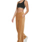 Calvin Klein Women's Wide Leg Velour Pants Brown Size Large