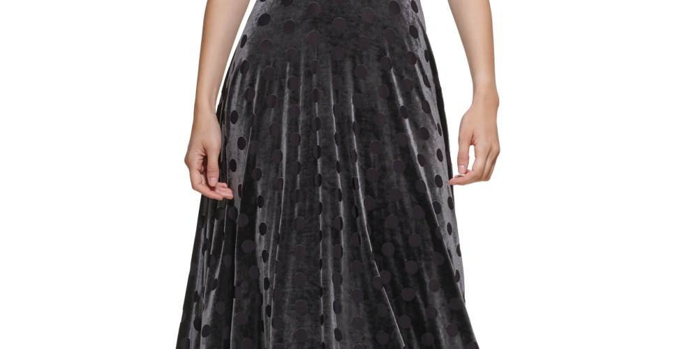 Calvin Klein Women's Velvet Midi Halter Dress Black Size 12