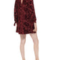 Calvin Klein Women's Burnout Velvet Balloon Sleeve Trapeze Dress Red Size Small
