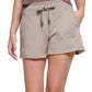 Calvin Klein Women's Ribbed Waistband Shorts Beige Size Medium