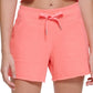 Calvin Klein Women's Ribbed Waistband Shorts Orange