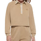 Calvin Klein Women's Cotton Polo Sweatshirt Brown Size X-Large