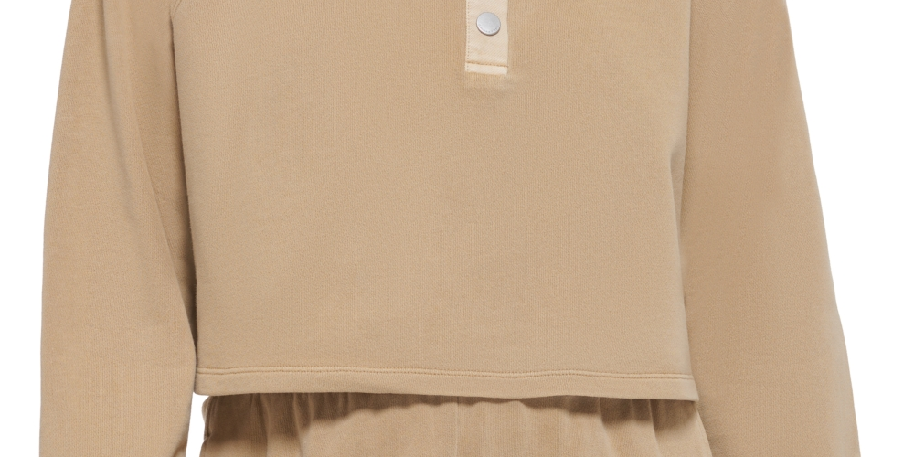 Calvin Klein Women's Cotton Polo Sweatshirt Brown Size X-Large
