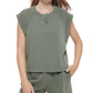 Calvin Klein Jeans Women's Sleeveless Cotton Sweatshirt Green Size Medium