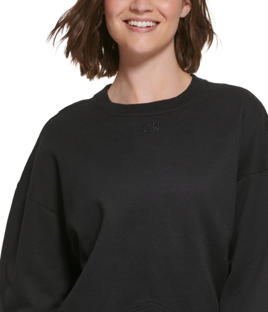 Calvin Klein Women's Crossover Hem Pullover Black Size X-Small